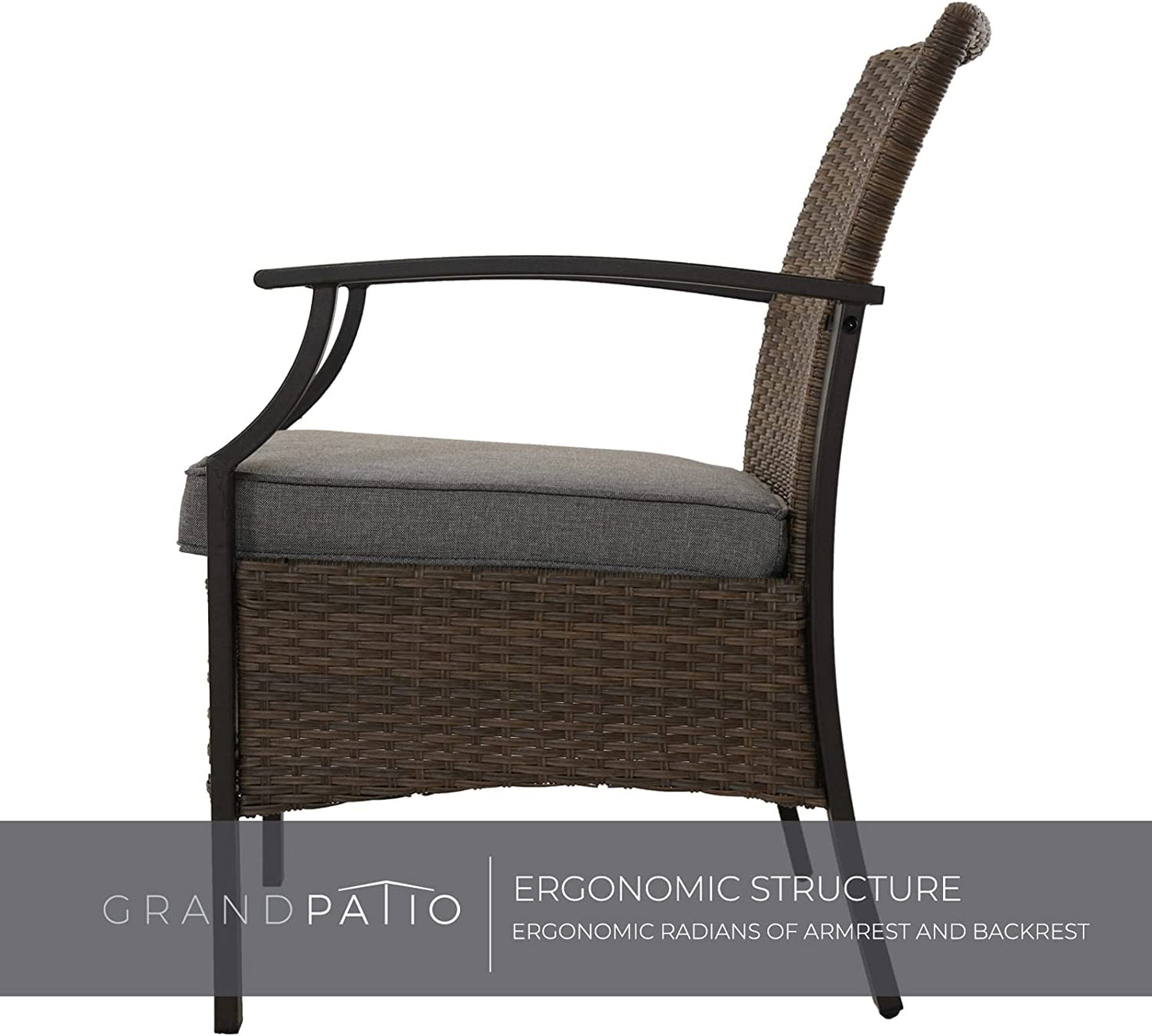 5 Pieces Outdoor Patio Furniture Sets Weather Resistant Wicker Outdoor Chairs with Ottomans and Coffee Tables