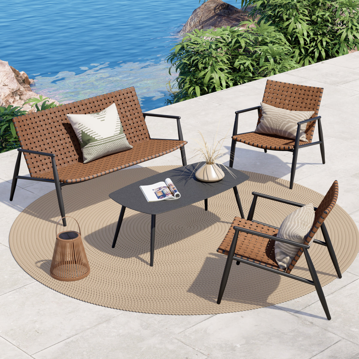 OUTDOOR AKSEL Woven Retro Lounge Chairs