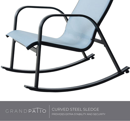 GRAND PATIO Outdoor Mesh Sling Patio Rocking Chairs for Porch, Garden, Patio