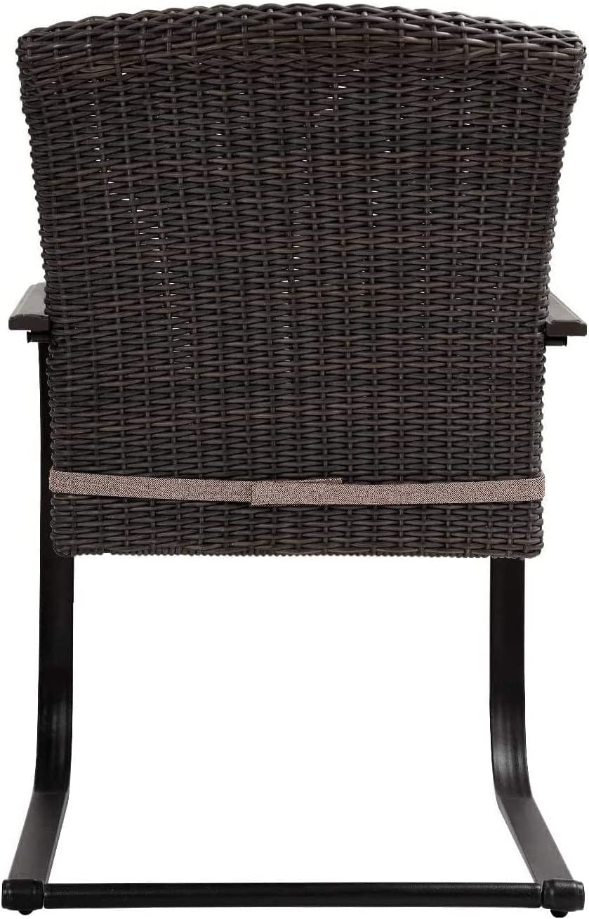 Dining Wicker Chair Set, Steel Frame Chair with Cushion