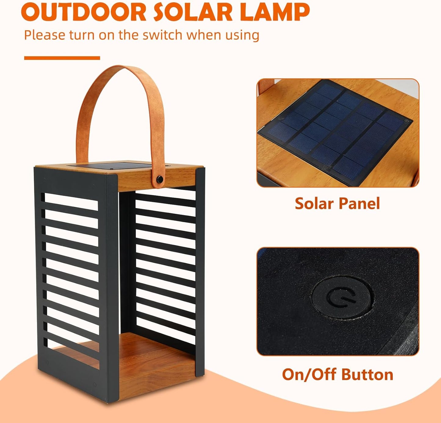 '' Solar Powered Outdoor Floor Lamp