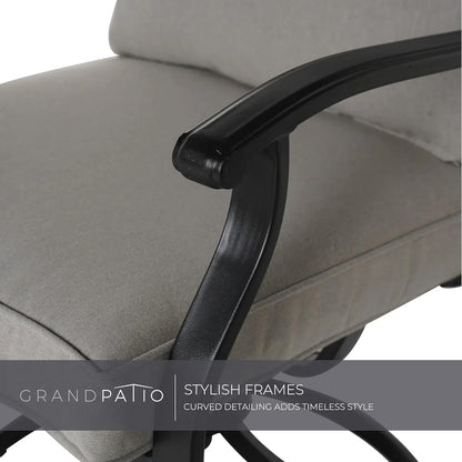 2-Piece Outdoor Dining Chair Set, 2 Steel Leather-Look Wicker 360-Degree Swivel Patio Chair