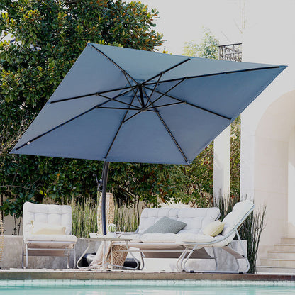 Sunbrella Cantilever Umbrella with Base, with Umbrella Cover, 10X10 FT Square Aluminum Patio Umbrella