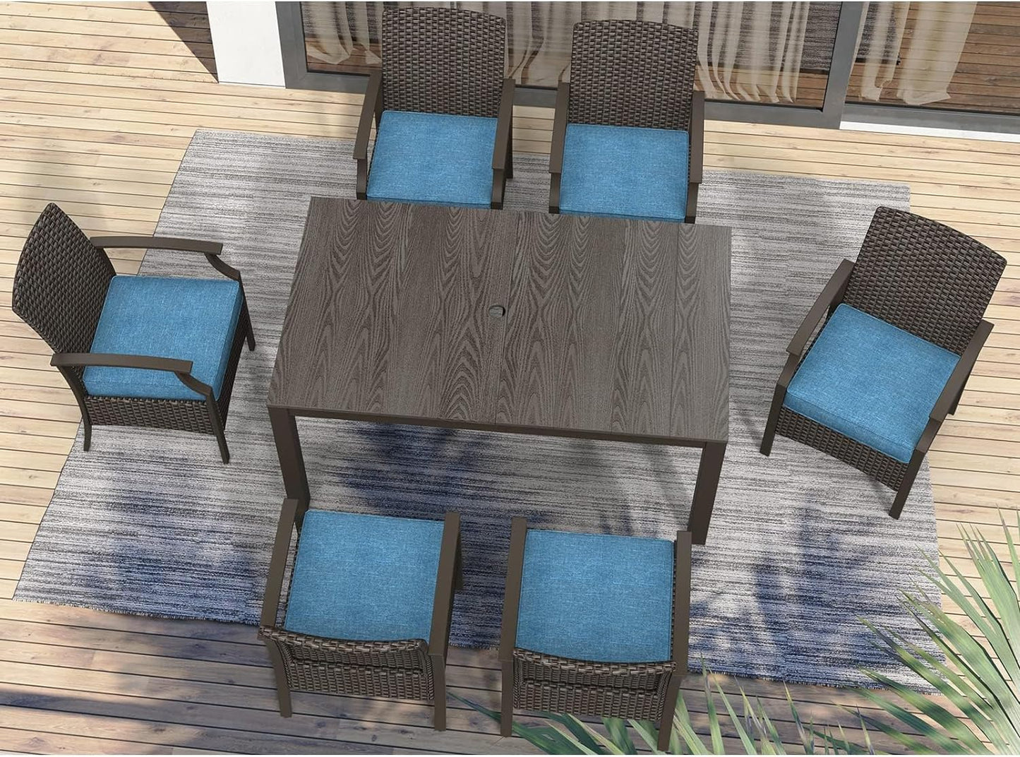 Outdoor Dinning Sets, Traditional Weather-Resistant Wicker Patio Furniture Sets