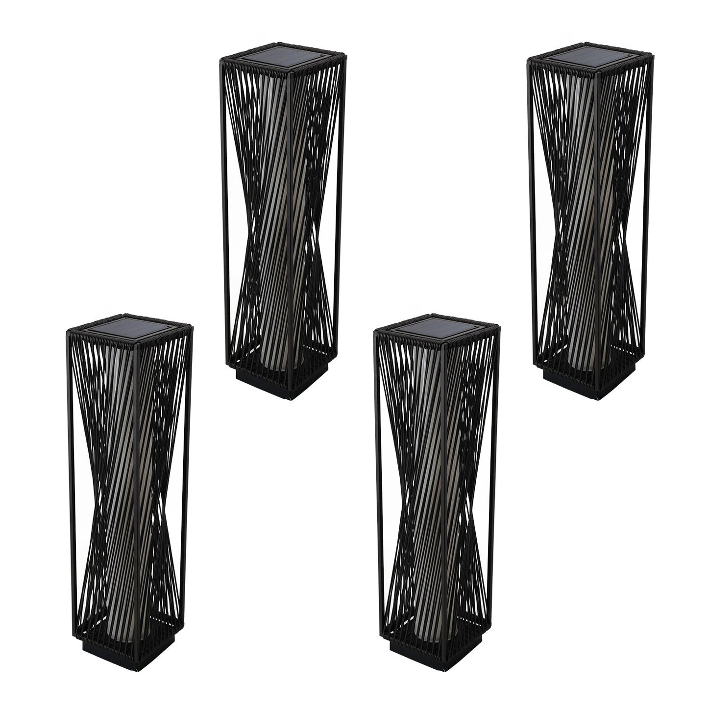 Outdoor Solar Floor Lamp Resin Wicker Solar Light Outdoor Waterproof for Yard, Garden, Pathway, Deck-Baffin, Dazzle Dance