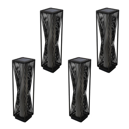 Outdoor Solar Floor Lamp Resin Wicker Solar Light Outdoor Waterproof for Yard, Garden, Pathway, Deck-Baffin, Dazzle Dance