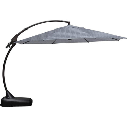 11 FT 12 FT Cantilever Patio Umbrella with Base, Round Large Offset Umbrellas for Garden Deck Pool
