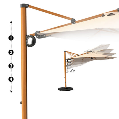 GRAND PATIO Offset Patio Umbrella,360-Degree Rotation (Weighted Base NOT INCLUDED)