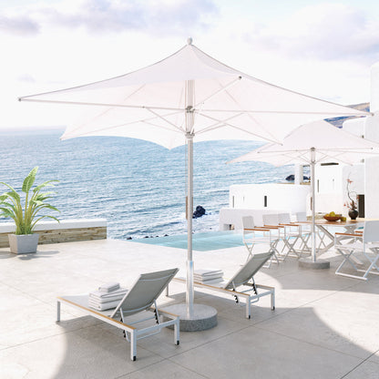 11 FT Sunshade Umbrella with Pulley Lift for Poolside Backyard Beach