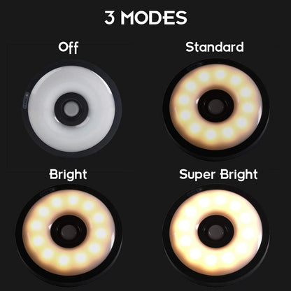 GRAND PATIO Cordless 12 LED Offset Umbrella Lights, 3 Modes Warm White Umbrella Light with Remote Control