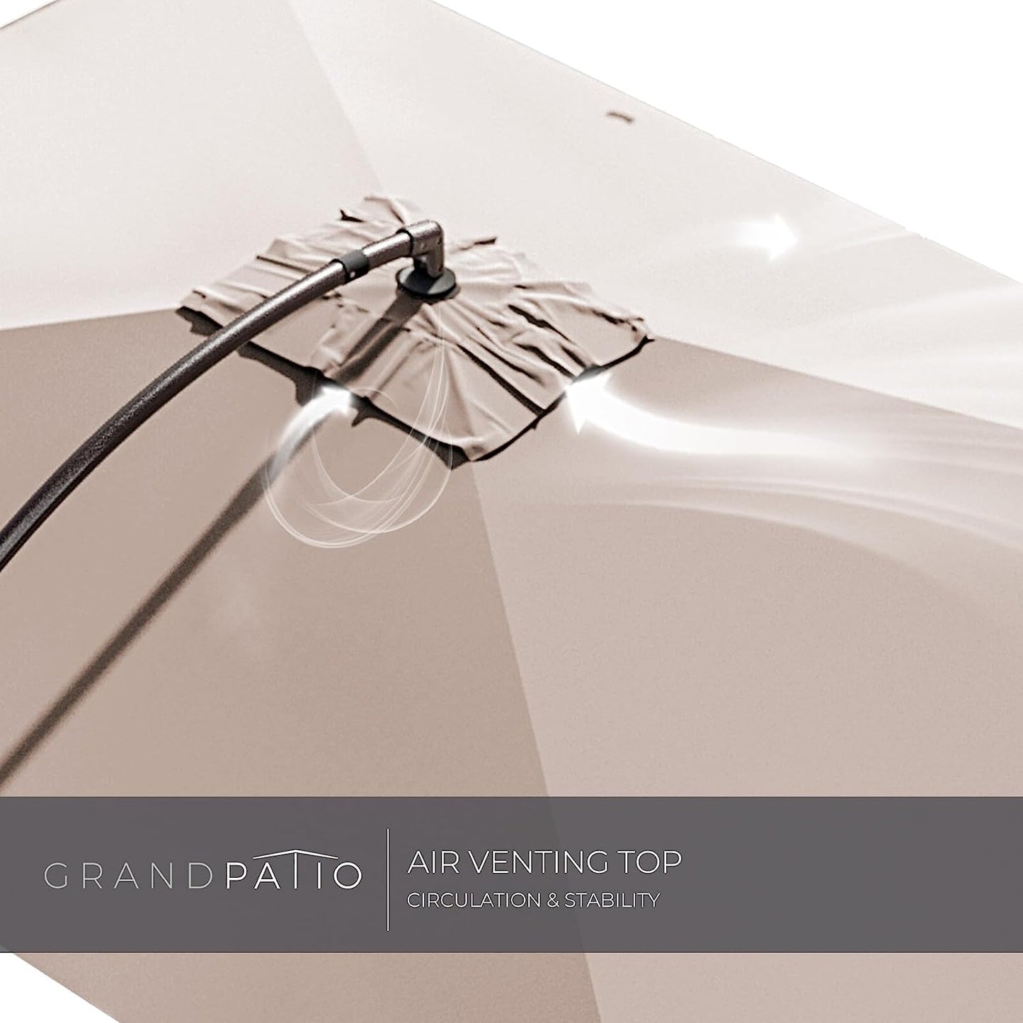 Large Rectangular Patio Umbrella with Base, with Umbrella Cover, Cantilever Umbrellas Easy Tilt