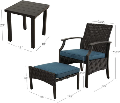 Outdoor Furniture Sets Weather Resistant Wicker Outdoor Patio Chairs with Ottomans and Coffee Tables for Balcony Backyard Garden Poolside