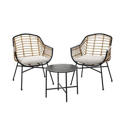 Outdoor Wicker Patio Conversation Set Boho Seating Chat Set