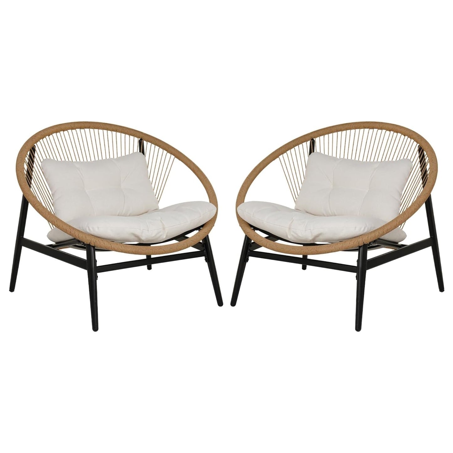 Outdoor Furniture Set,Wicker Seating Set Oversized Chairs