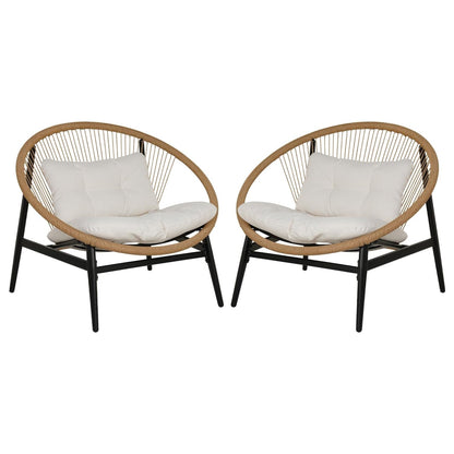 Outdoor Furniture Set,Wicker Seating Set Oversized Chairs