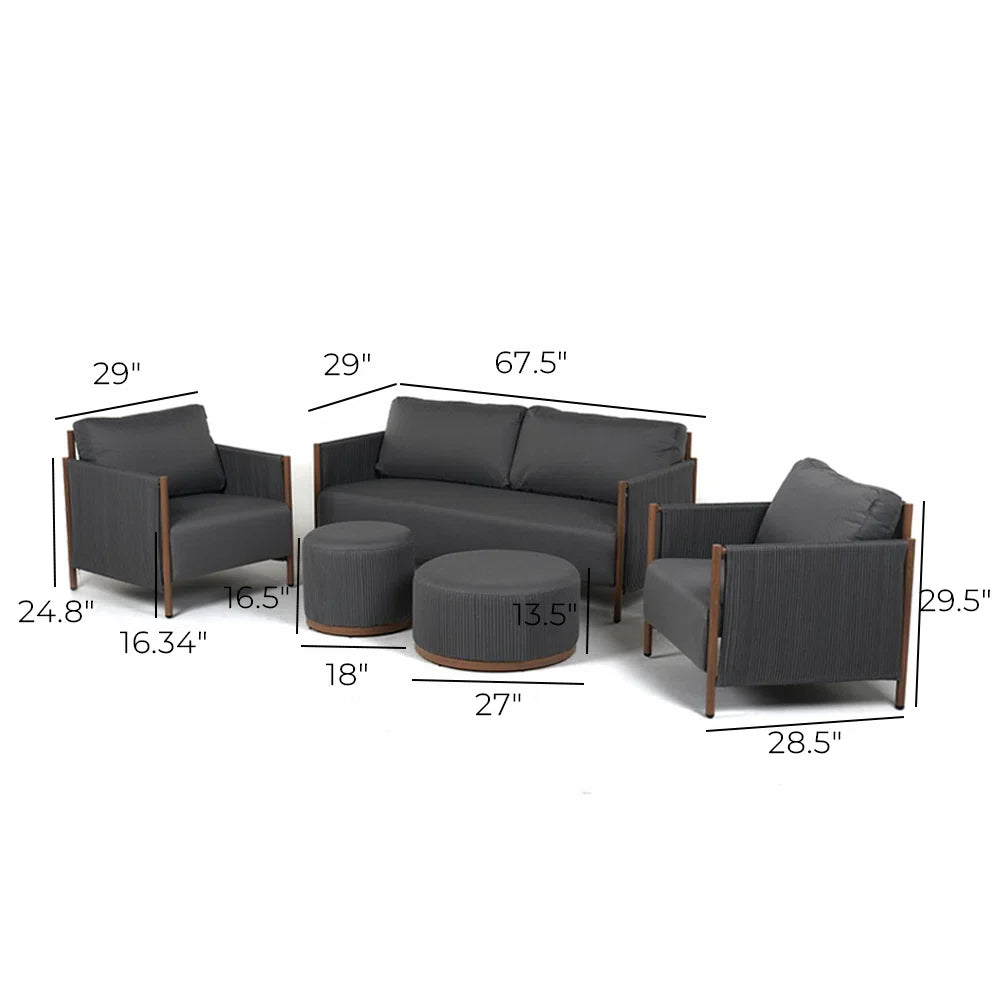 Baltzer Rope 4 - Person Seating Group with Cushions