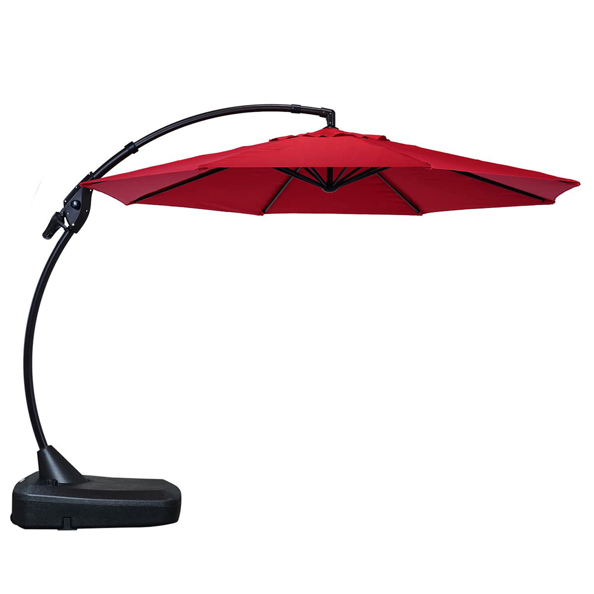 11 FT Cantilever Patio Umbrella with Base, Round Large Offset Umbrellas for Garden Deck Pool