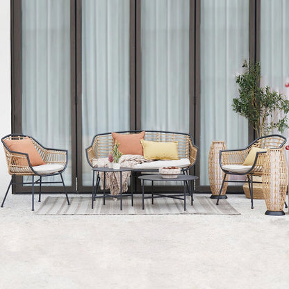 Outdoor Wicker Patio Conversation Set Boho Seating Chat Set