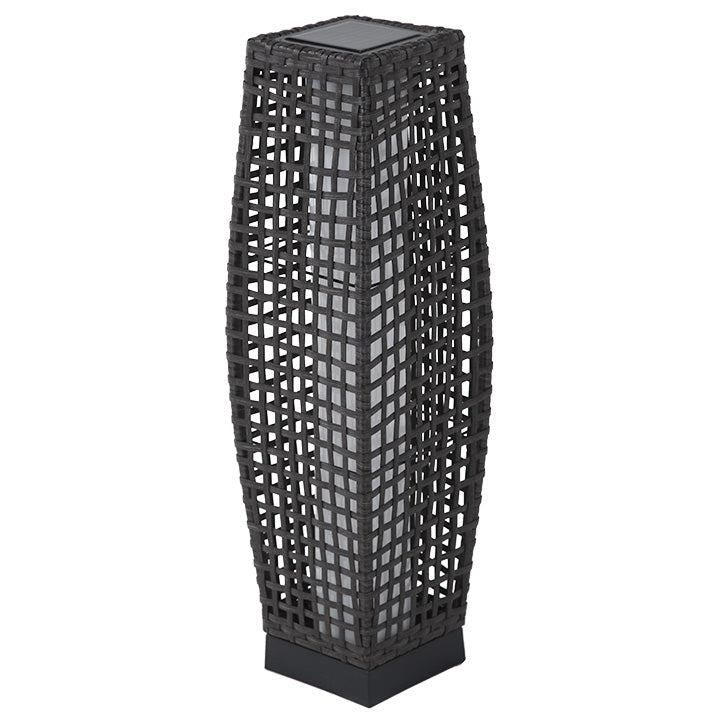 FUJI Solar-powered Woven Wicker Floor Lamp