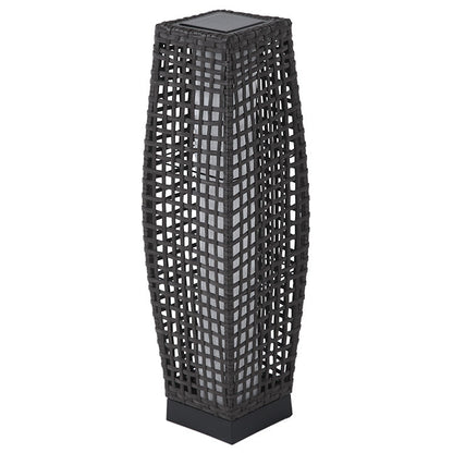 FUJI Solar-powered Woven Wicker Floor Lamp
