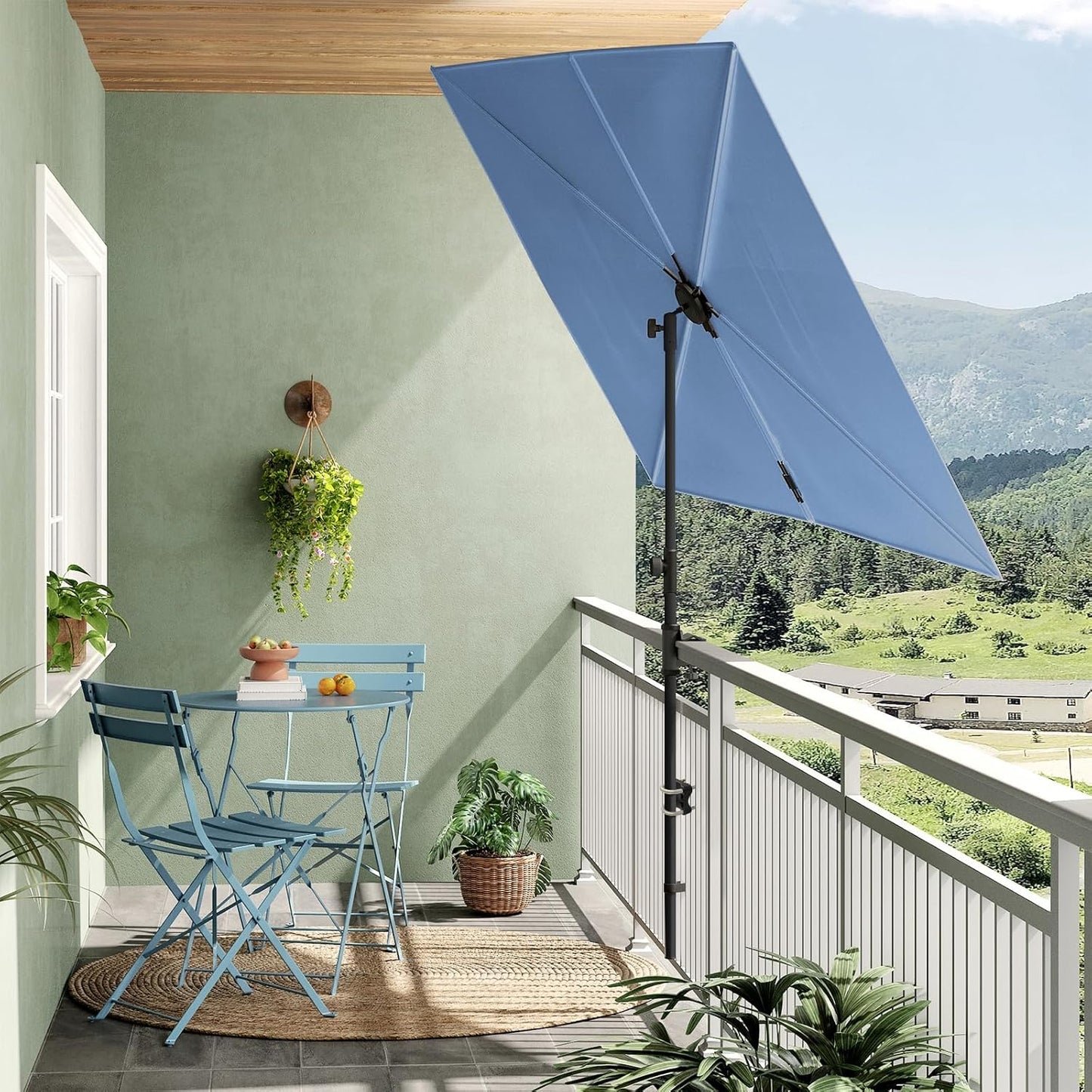 JENA 6x4 FT Rectangular Flat Patio Market Umbrella