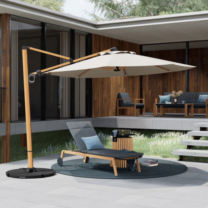 GRAND PATIO Offset Patio Umbrella,360-Degree Rotation (Weighted Base NOT INCLUDED)