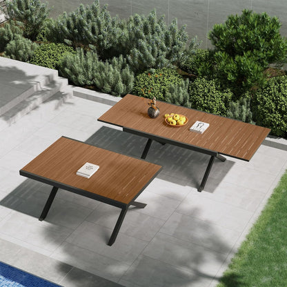 Dining Set, Extendable Table with Extra-Wide Foldable Chairs