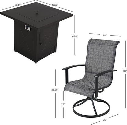 GRAND PATIO Outdoor Swivel Rocking Patio Dining Chairs Set