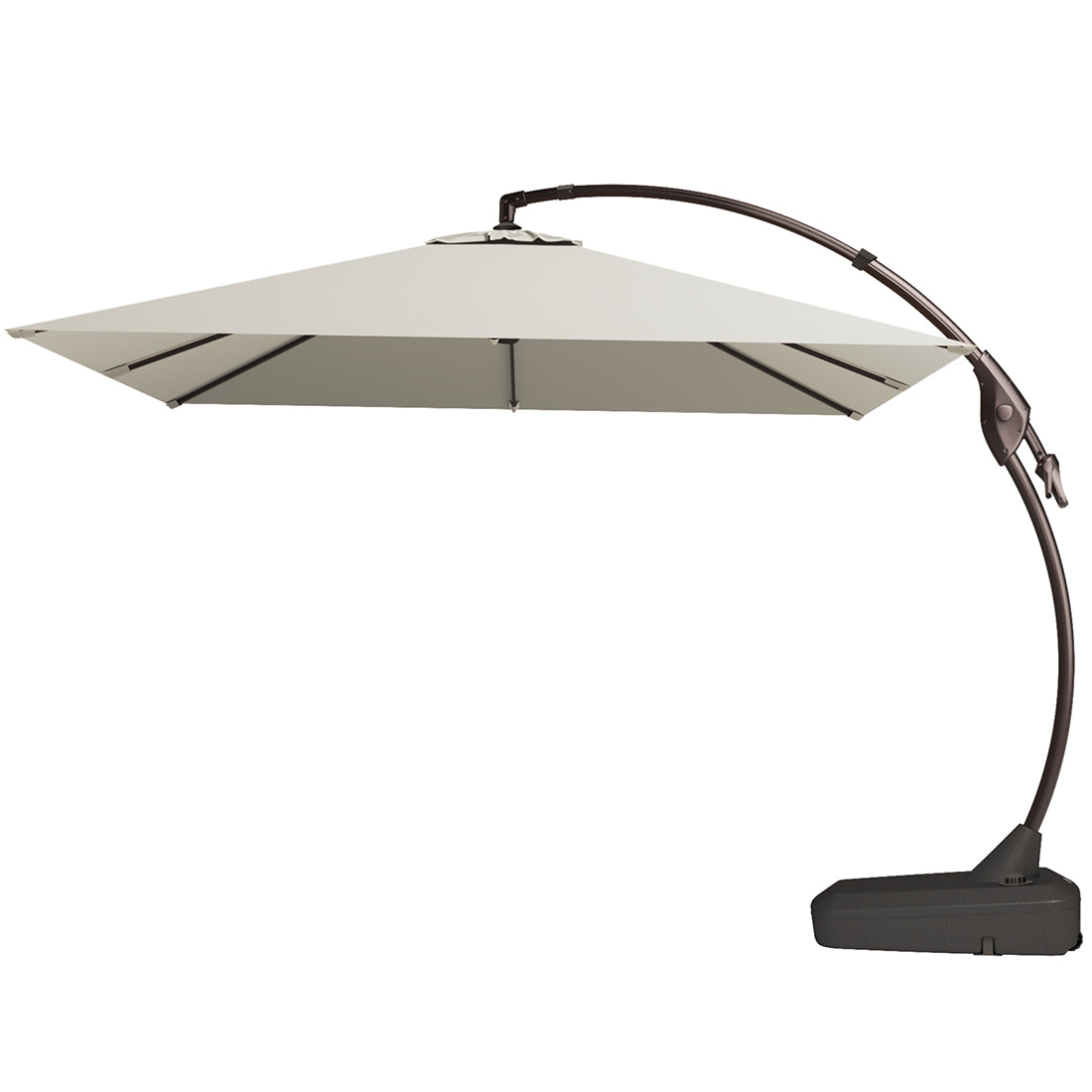 10x10 FT Square Patio Cantilever Umbrella, Deluxe Curvy Offset Umbrella with Base(No Umbrella Cover)
