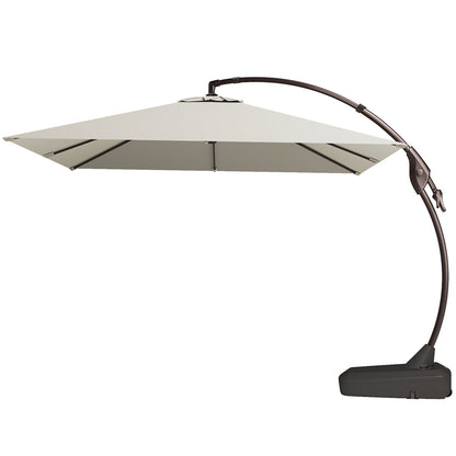 10x10 FT Square Patio Cantilever Umbrella, Deluxe Curvy Offset Umbrella with Base(No Umbrella Cover)