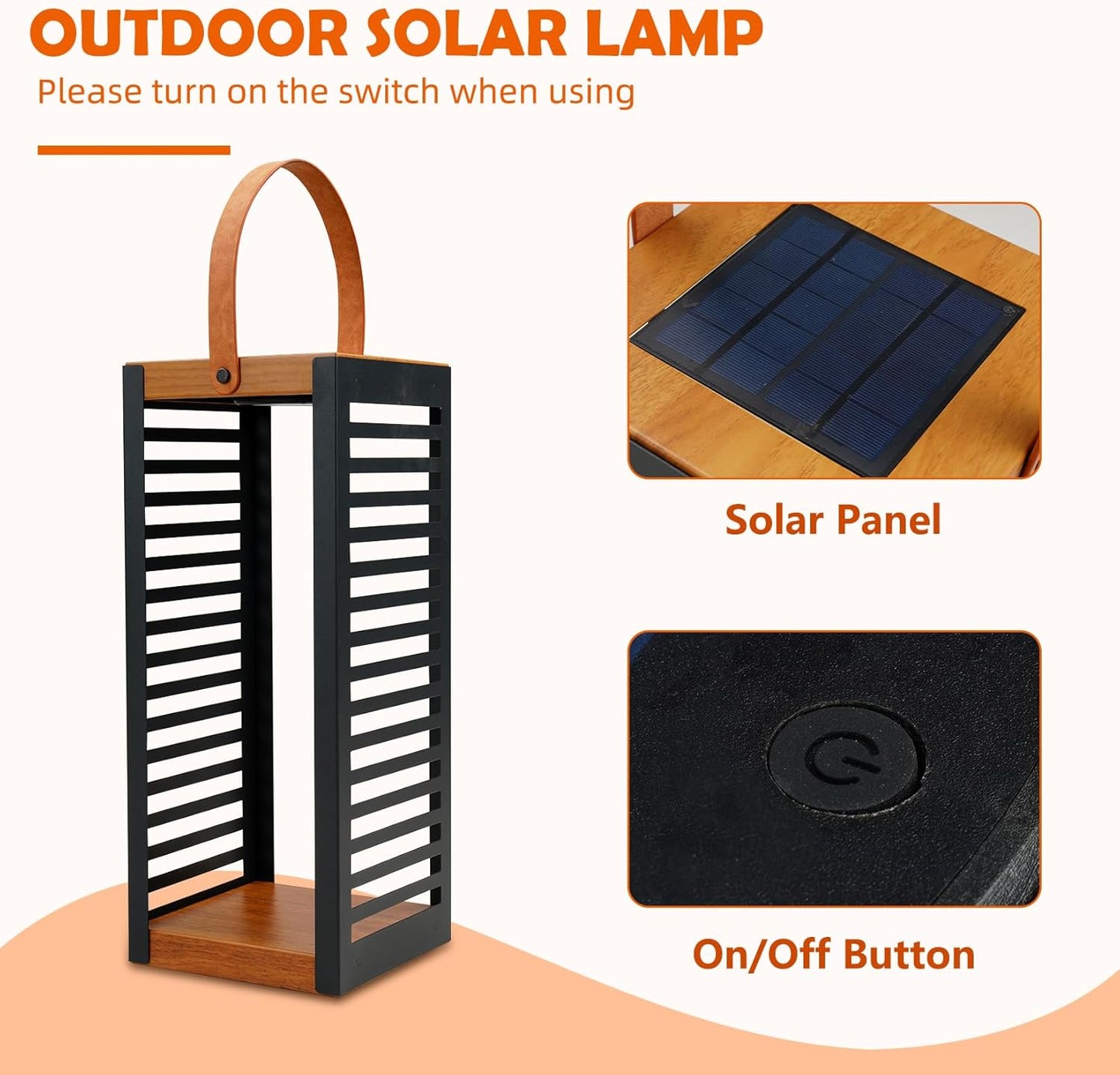 '' Solar Powered Outdoor Floor Lamp