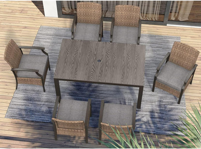 Outdoor Dinning Sets, Traditional Weather-Resistant Wicker Patio Furniture Sets
