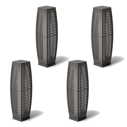 FUJI Solar-powered Woven Wicker Floor Lamp