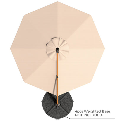 GRAND PATIO Offset Patio Umbrella,360-Degree Rotation (Weighted Base NOT INCLUDED)