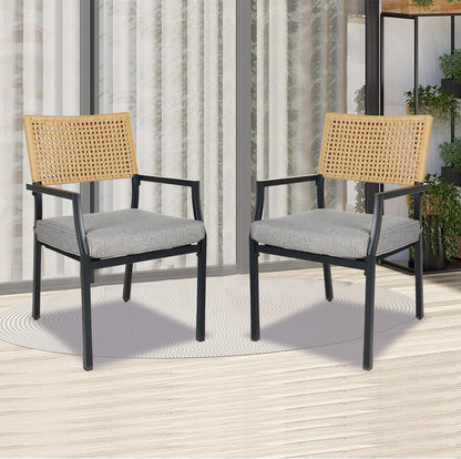 Dining Set Patio Dining Chairs, Stackable Indoor/Outdoor Dining Chairs W/Removable Cushions