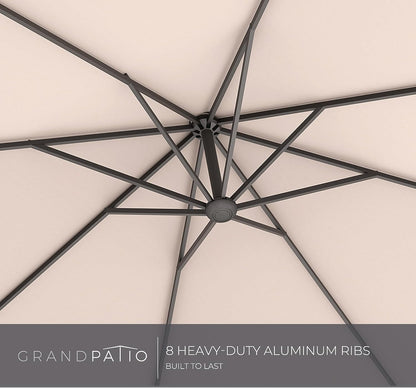 10x13 FT Rectangular Cantilever Patio Umbrella with Base, with Umbrella Cover