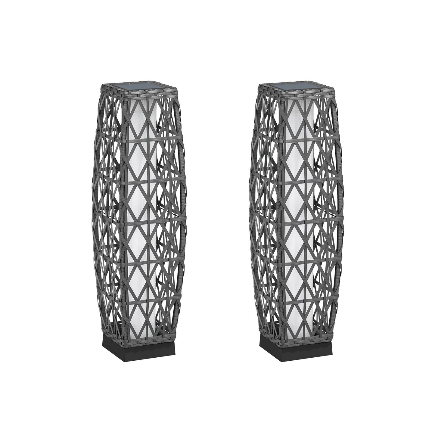 Cindy Solar Lamp, Solar-Powered Woven Resin Wicker Floor Lamp