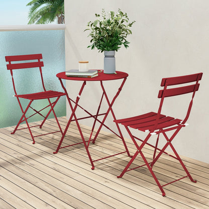 GRAND PATIO Outdoor Premium Steel 3-Piece Foldable Patio Sets