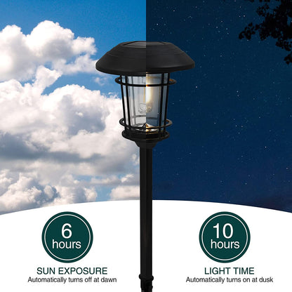 Outdoor Glass Solar Pathway Lights - Aluminum & Steel Frame