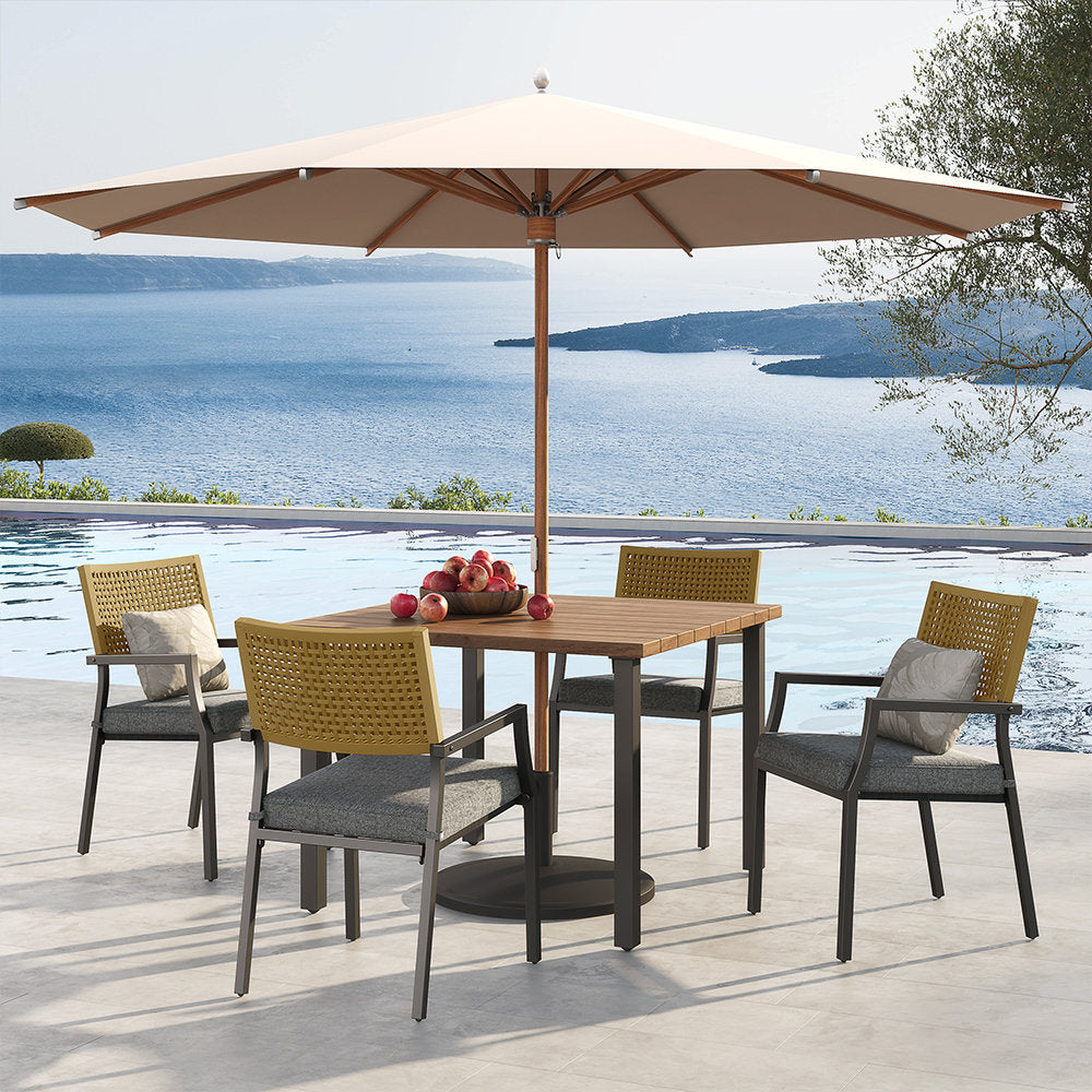 Dining Set Patio Dining Chairs, Stackable Indoor/Outdoor Dining Chairs W/Removable Cushions