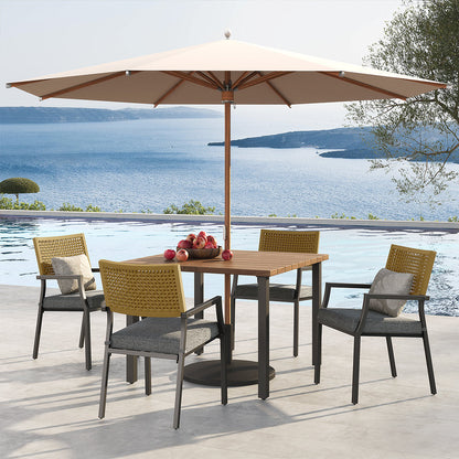 Dining Set Patio Dining Chairs, Stackable Indoor/Outdoor Dining Chairs W/Removable Cushions