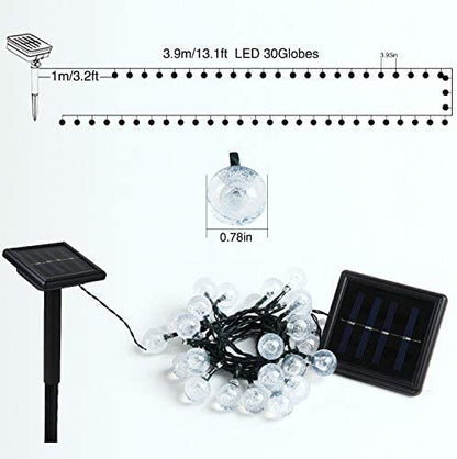 Solar String Lights Outdoor, 30 LED 13ft Solar Powered Crystal Ball Outside Fairy Lighting