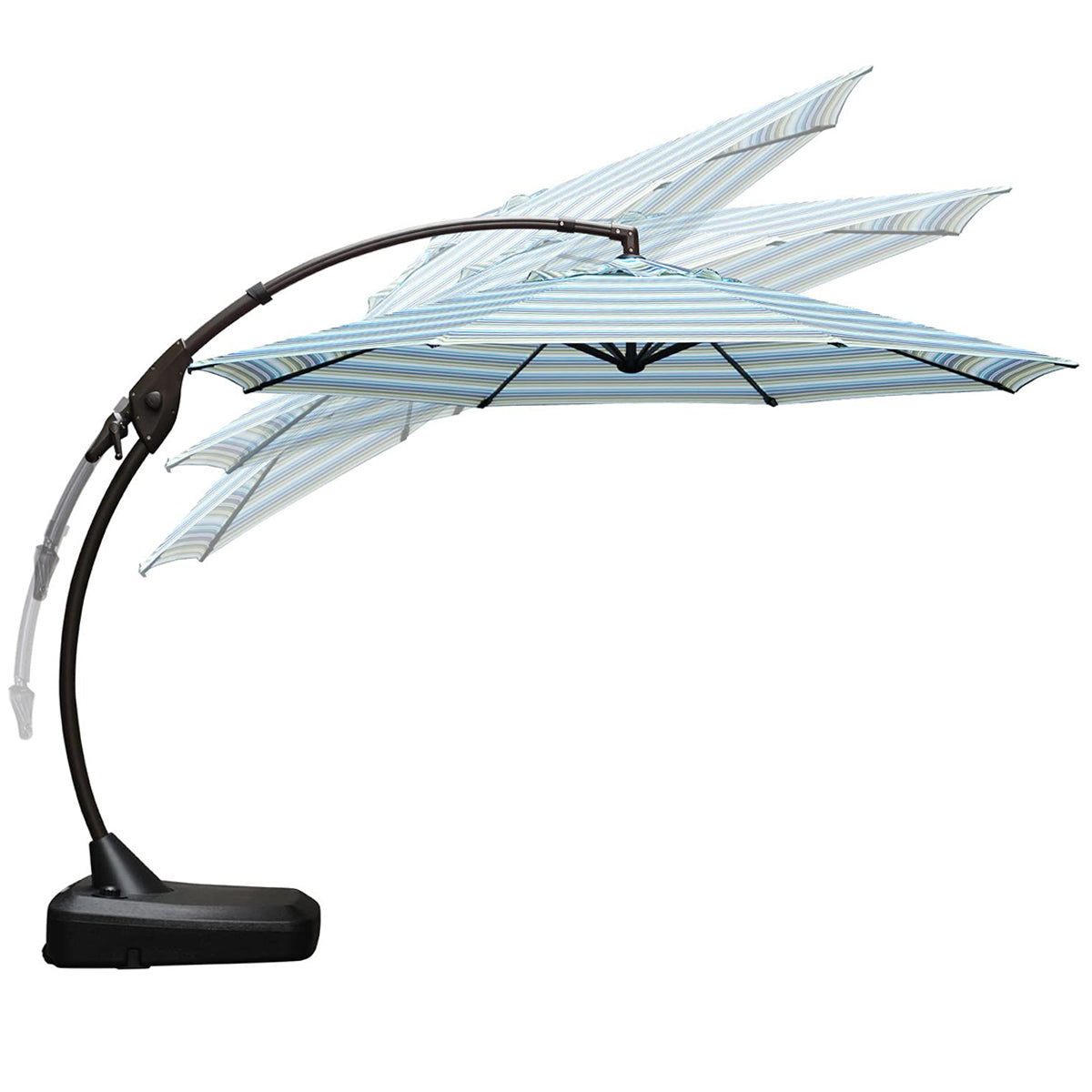 11 FT Cantilever Patio Umbrella with Base, Round Large Offset Umbrellas for Garden Deck Pool