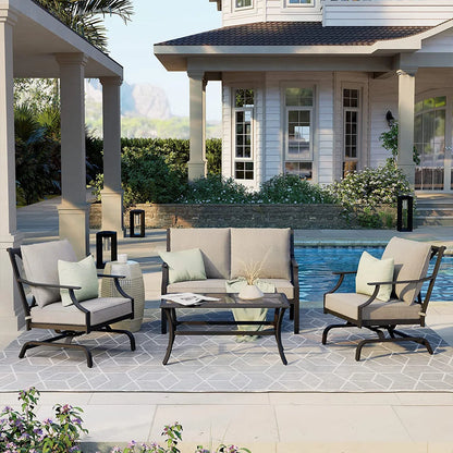 Outdoor Dining Set, Patio Dining Set Metal Patio Garden Set for Backyard,Patio