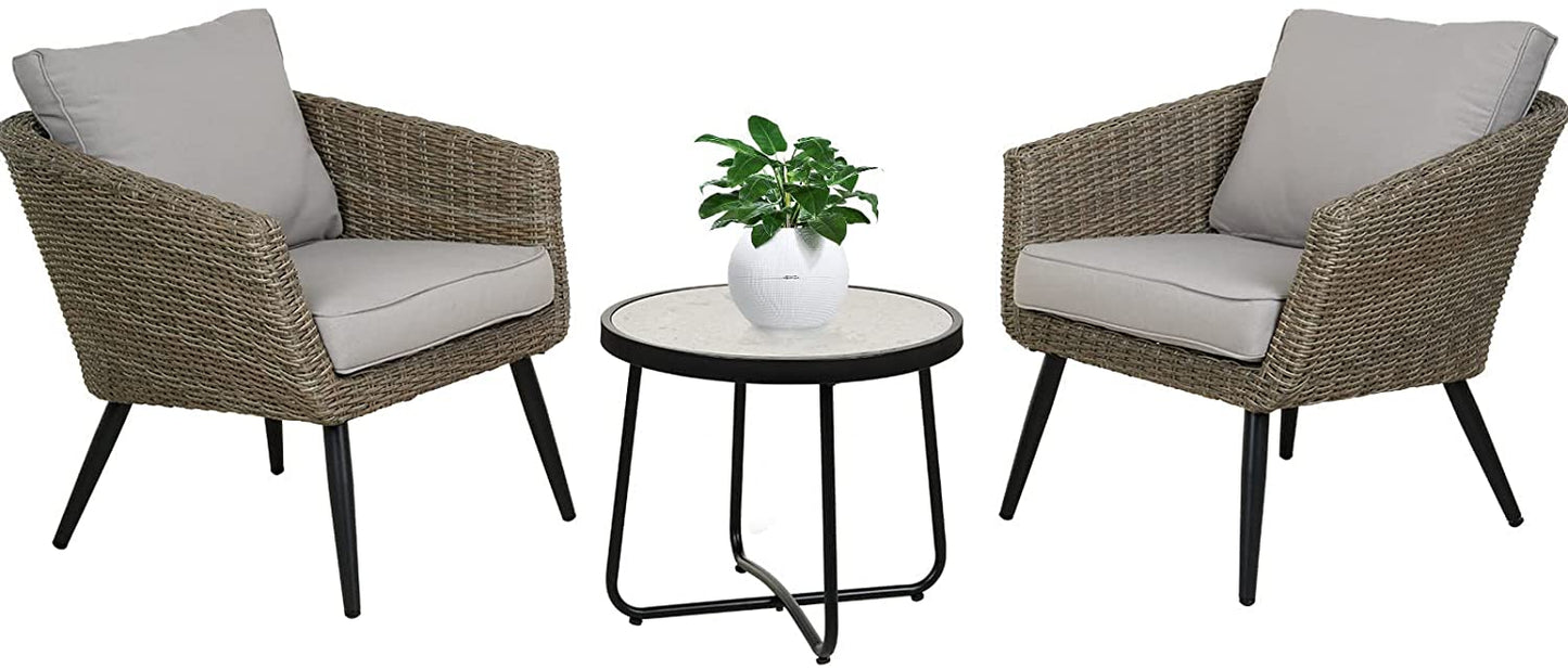 Piece Patio Bistro Set with 2 Chairs and 1 Coffee Table