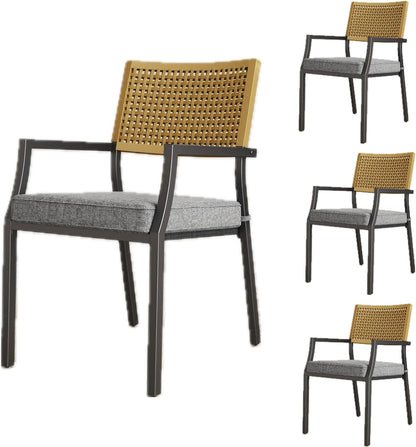 Dining Set Patio Dining Chairs, Stackable Indoor/Outdoor Dining Chairs W/Removable Cushions