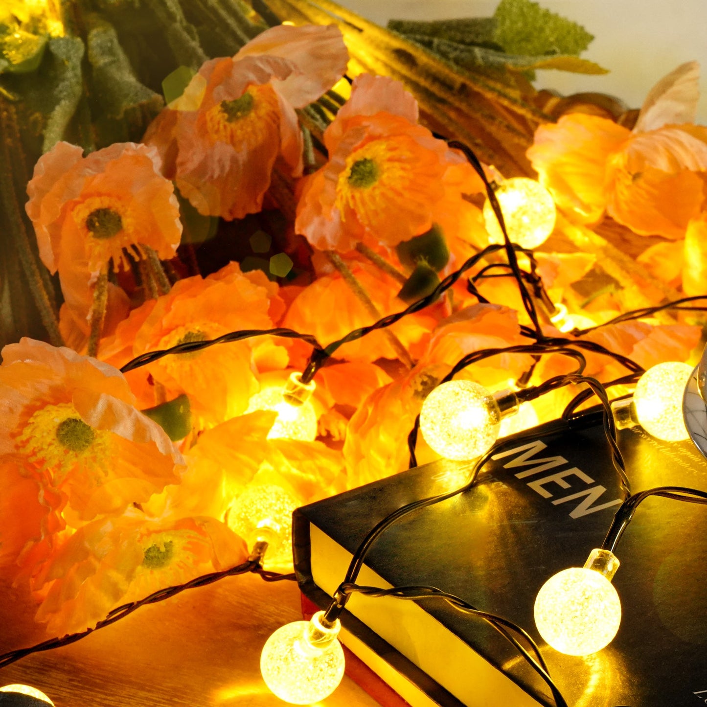 Solar String Lights Outdoor, 30 LED 13ft Solar Powered Crystal Ball Outside Fairy Lighting