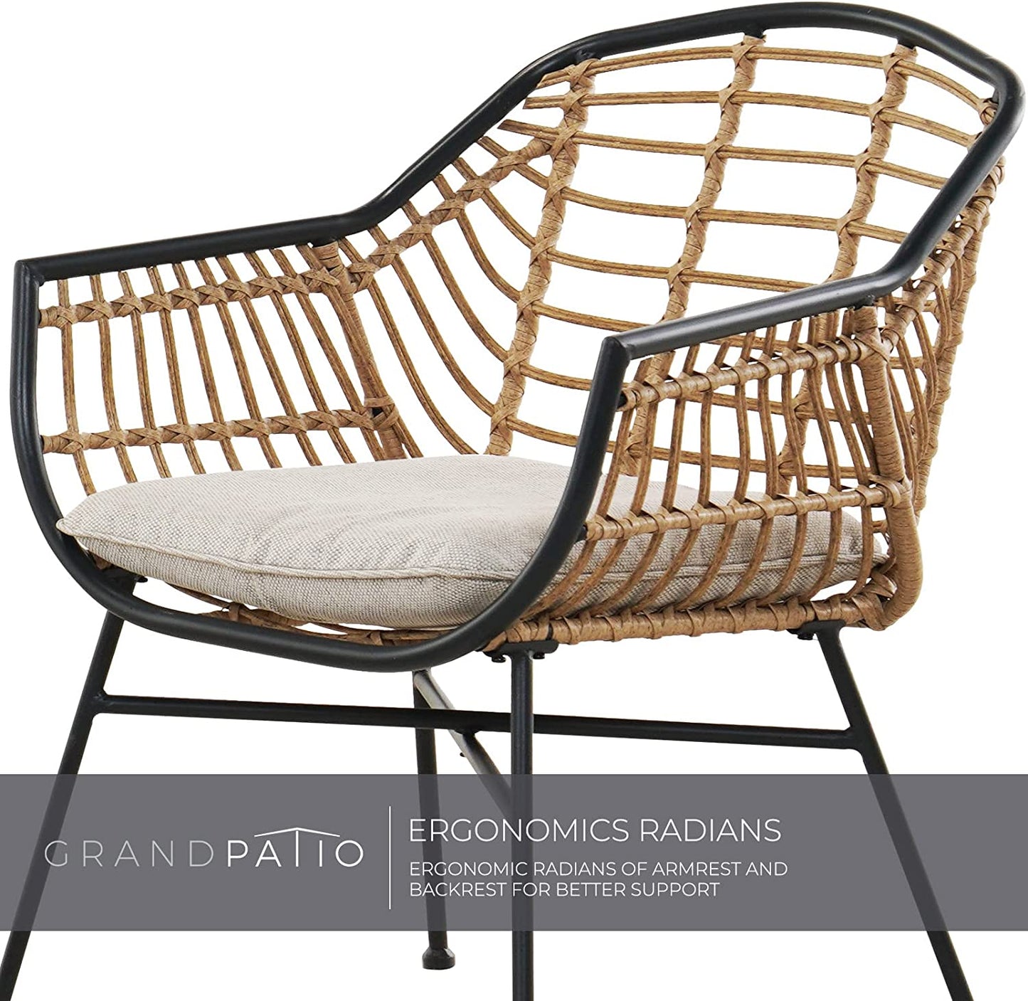 Outdoor Wicker Patio Conversation Set Boho Seating Chat Set