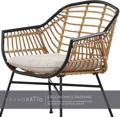 Outdoor Wicker Patio Conversation Set Boho Seating Chat Set