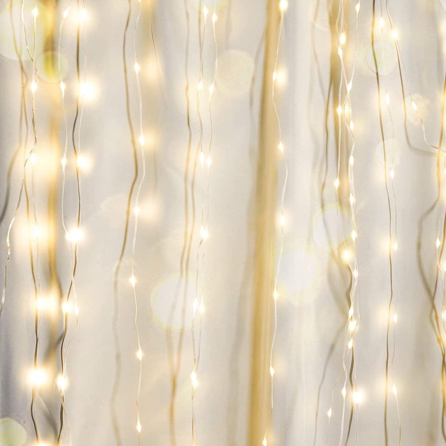 Curtain String Lights 300LED with 8 Modes USB Powered Fairy Lights Christmas Lights for Bedroom Home Décor